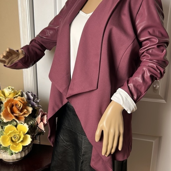 SOFIA VERGARA blazer,women med,front drape media jacket , faux leather sleeves - Picture 10 of 16